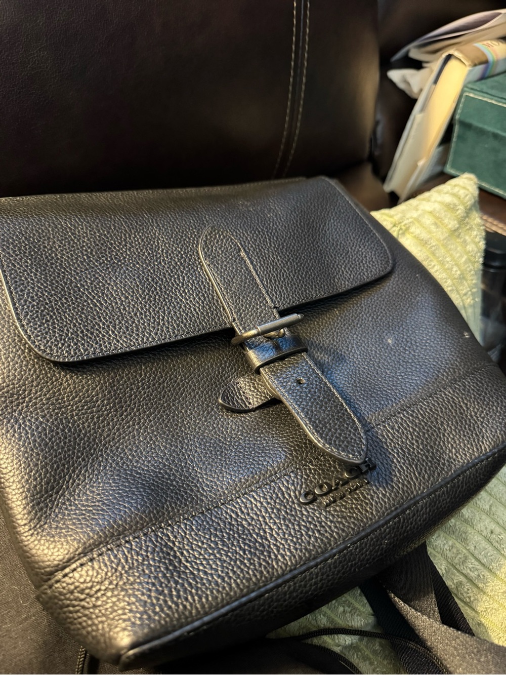 Coach Crossbody purse bag black magnet close 10” tall and 9” wide